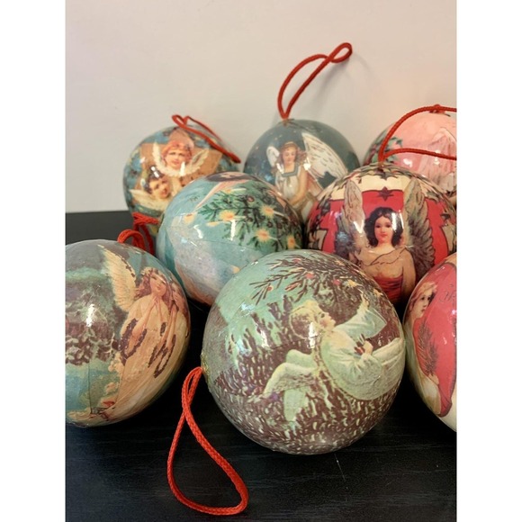 Other - Vintage Paper Mache Germany Tree Victorian Style Christmas Ornaments Lot Of 12